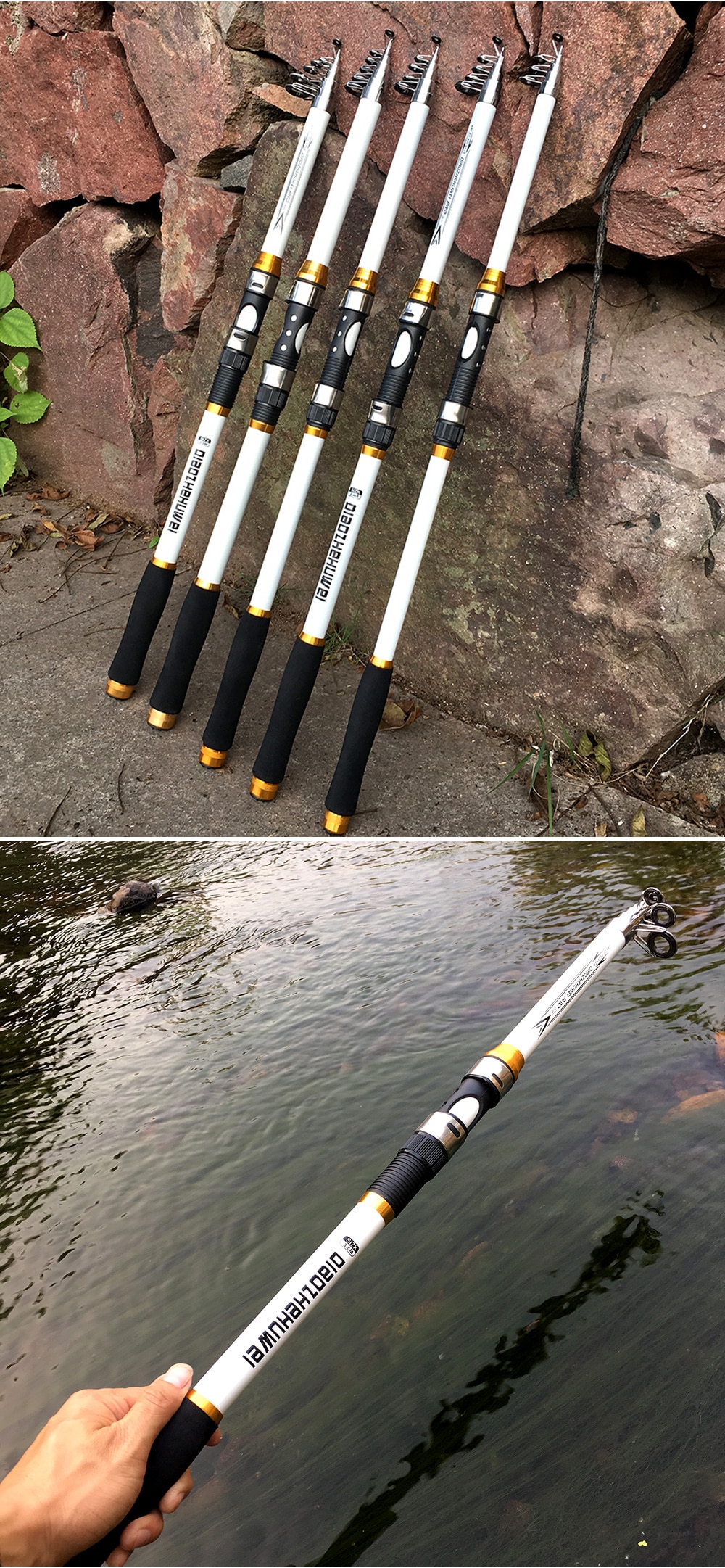 GHOTDA Freshwater Fishing Pole Without Ring High Carbon Fiber Telescopic  Rods Hand Pole Stream Rod 3.6/4.5/5.4/6.3/7.2m