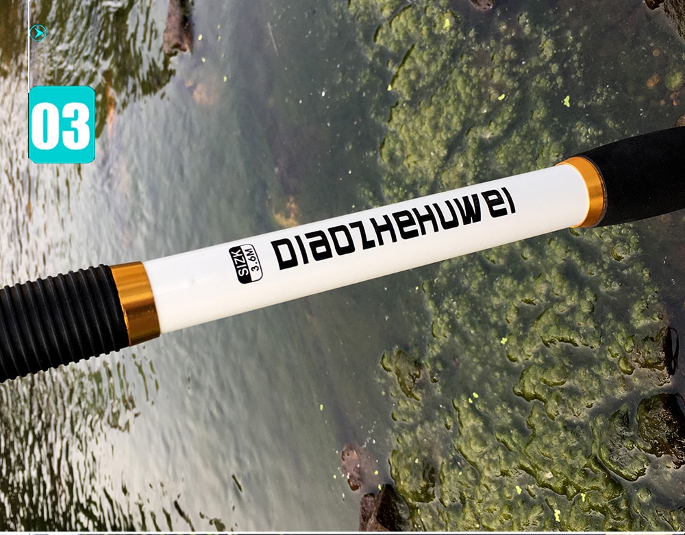 GHOTDA New Design White Spinning Fishing Rod FRP + Carbon Fiber Telescopic  Fishing Rods 2.1-3.6M