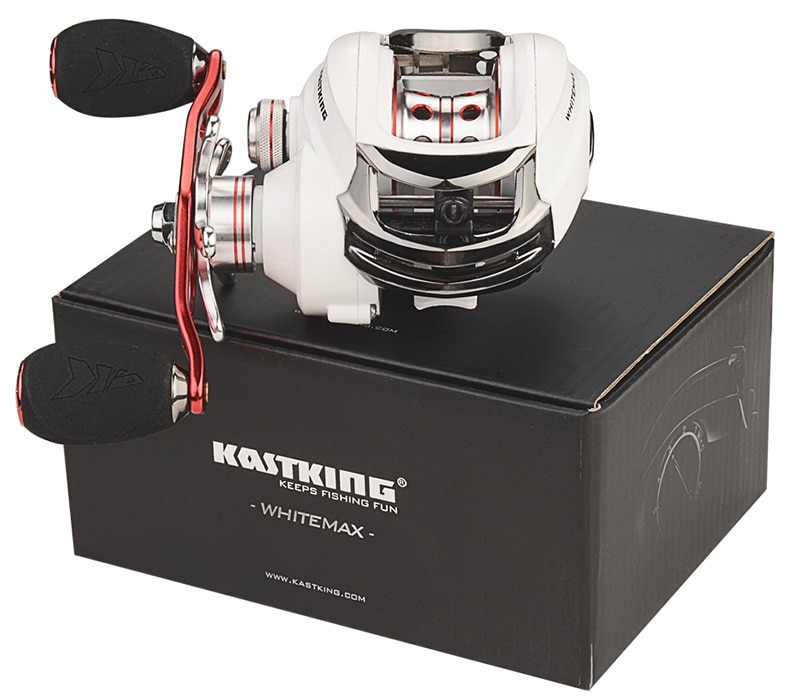 KastKing Whitemax 8KG/17.6LB Dual Brake System Fishing Reel 12 Ball Bearings 5.3:1 Perfect Low Gear Ratio Baitcasting Reel