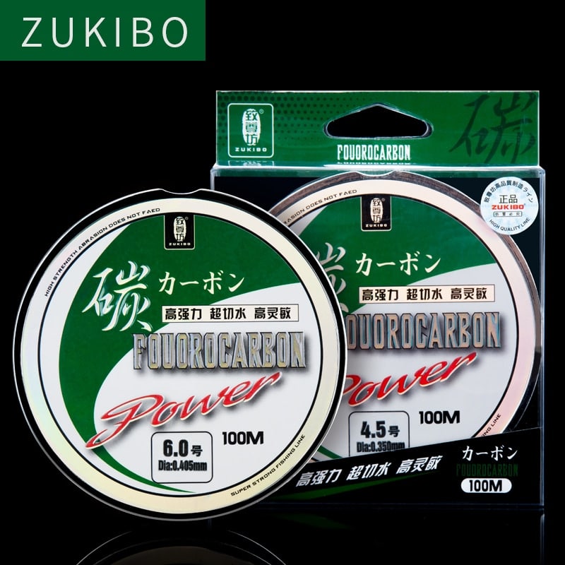 ZUKIBO 50M100M 100% Fluorocarbon Fishing Line Japanese Imported Carbon Fiber Line 1-25kg Monofilament Sinking Line Sea fishing