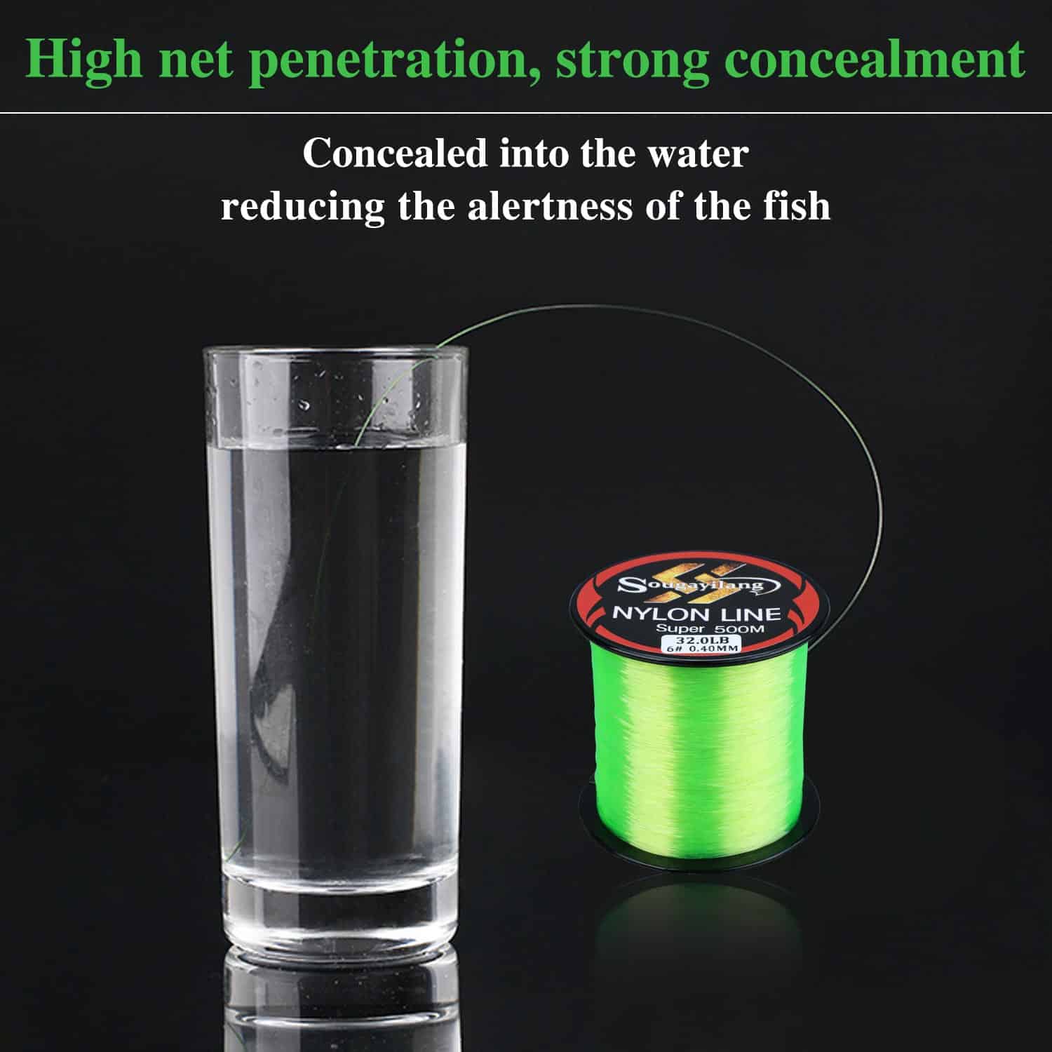 Sougayilang 500M Monofilament Line 11-36.3LB Super Strong Nylon Fishing Line Leader Line Sinking Line Carp Fishing Accessories