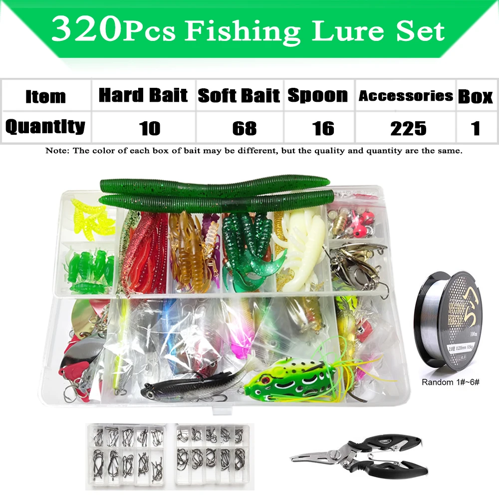 Fishing Lure Kit Soft and Hard Bait Set Gear Layer Minnow Metal Jig Spoon For Bass Pike Crank Tackle Accessories with Box Fishing Lure Kit Soft and Hard Bait Set Gear Layer Minnow Metal Jig Spoon For Bass Pike Crank Tackle Accessories with Box