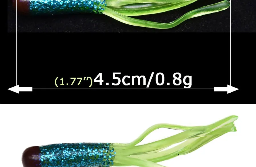 JYJ  20pcs 4.5cm Soft artificial worm baits, squid tube pesca isca fishing lure wobbler for bass carp fishing