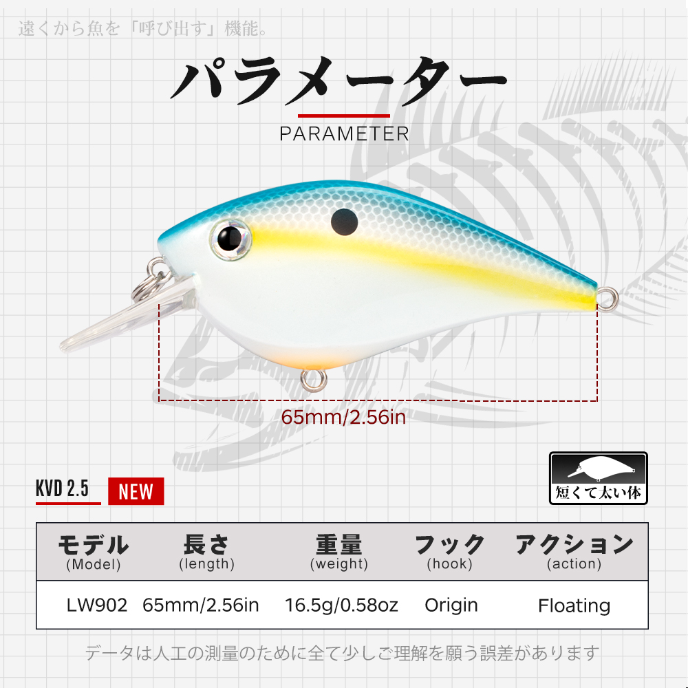 Hunthouse Fishing Lures Hard Baits Crankbait Floating 16.5g 65mm KVD 2.5 Squarebill Wobblers Swimbait For Pike Bass Trout