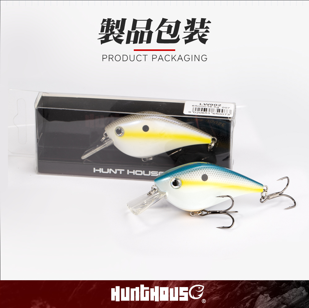 Hunthouse Fishing Lures Hard Baits Crankbait Floating 16.5g 65mm KVD 2.5 Squarebill Wobblers Swimbait For Pike Bass Trout