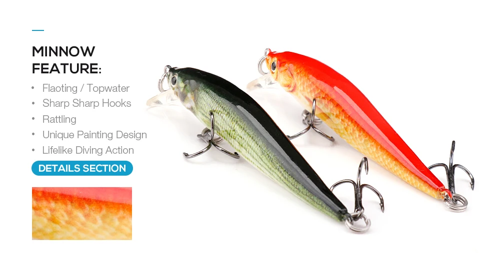 TREHOOK 2g/6g Mini Minnow Fishing Lure Floating Pike Wobbler Artificial Bait Black Minnow Jerkbait Crankbait Fishing Tackle Lure TREHOOK 2g/6g Mini Minnow Fishing Lure Floating Pike Wobbler Artificial Bait Black Minnow Jerkbait Crankbait Fishing Tackle Lure