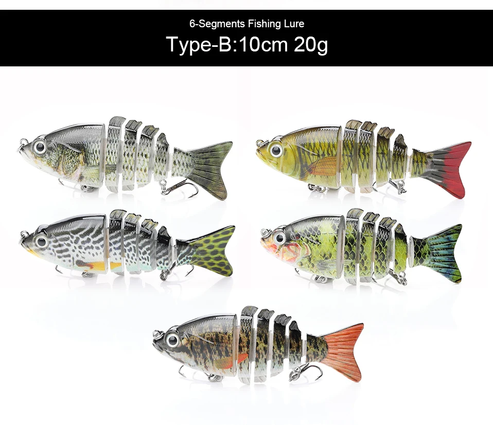 TREHOOK Sinking Wobblers Fishing Lures 10cm 17.5g 6 Multi Jointed Swimbait Hard Artificial Bait Pike/Bass Fishing Lure Crankbait 6 Segment Multi Jointed Swimbait TREHOOK Sinking Wobblers Fishing Lures 10cm 17.5g 6 Multi Jointed Swimbait Hard Artificial Bait Pike/Bass Fishing Lure Crankbait
