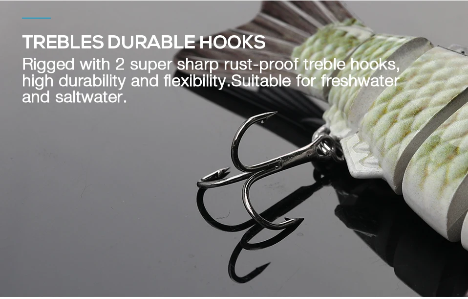 TREHOOK Sinking Wobblers Fishing Lures 10cm 17.5g 6 Multi Jointed Swimbait Hard Artificial Bait Pike/Bass Fishing Lure Crankbait 6 Segment Multi Jointed Swimbait TREHOOK Sinking Wobblers Fishing Lures 10cm 17.5g 6 Multi Jointed Swimbait Hard Artificial Bait Pike/Bass Fishing Lure Crankbait