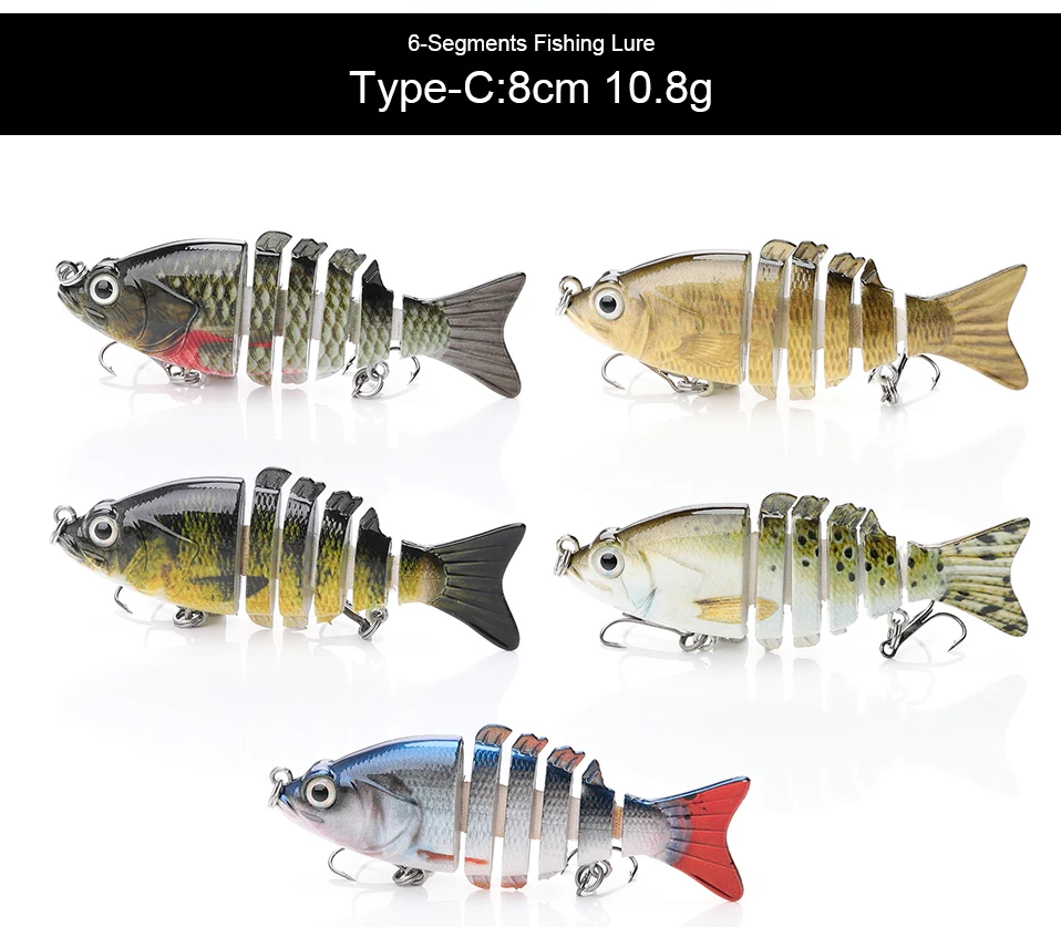 TREHOOK Sinking Wobblers Fishing Lures 10cm 17.5g 6 Multi Jointed Swimbait Hard Artificial Bait Pike/Bass Fishing Lure Crankbait 6 Segment Multi Jointed Swimbait TREHOOK Sinking Wobblers Fishing Lures 10cm 17.5g 6 Multi Jointed Swimbait Hard Artificial Bait Pike/Bass Fishing Lure Crankbait