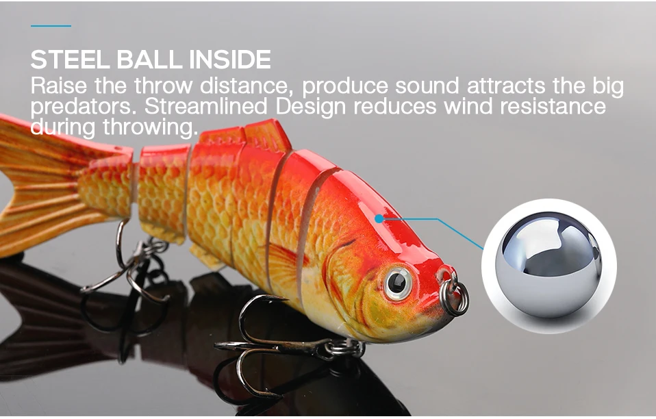 TREHOOK Sinking Wobblers Fishing Lures 10cm 17.5g 6 Multi Jointed Swimbait Hard Artificial Bait Pike/Bass Fishing Lure Crankbait 6 Segment Multi Jointed Swimbait TREHOOK Sinking Wobblers Fishing Lures 10cm 17.5g 6 Multi Jointed Swimbait Hard Artificial Bait Pike/Bass Fishing Lure Crankbait