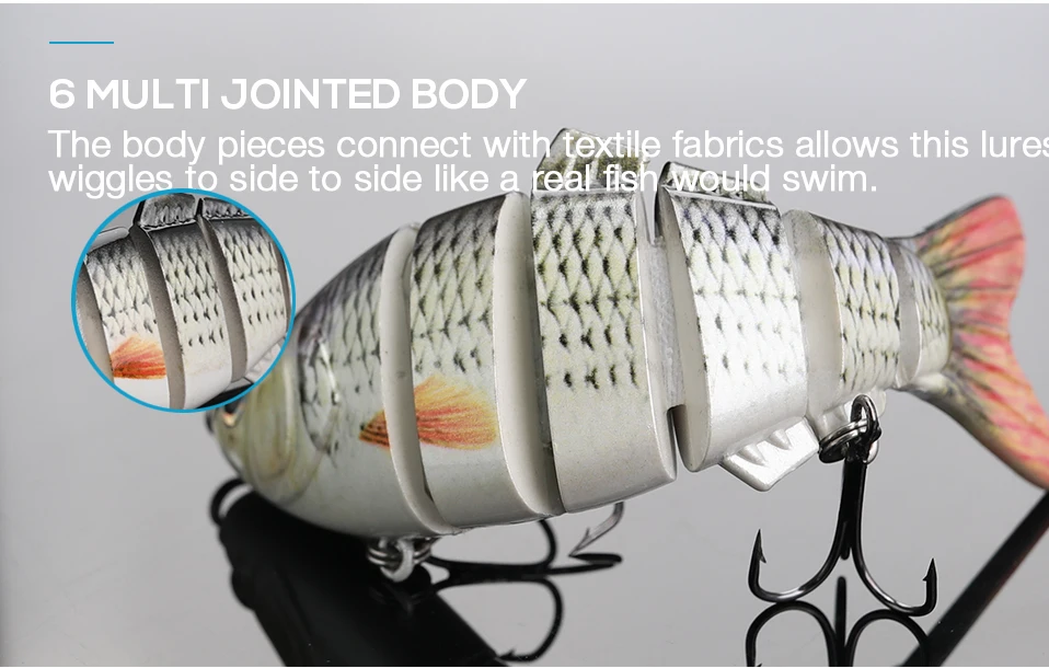 TREHOOK Sinking Wobblers Fishing Lures 10cm 17.5g 6 Multi Jointed Swimbait Hard Artificial Bait Pike/Bass Fishing Lure Crankbait 6 Segment Multi Jointed Swimbait TREHOOK Sinking Wobblers Fishing Lures 10cm 17.5g 6 Multi Jointed Swimbait Hard Artificial Bait Pike/Bass Fishing Lure Crankbait