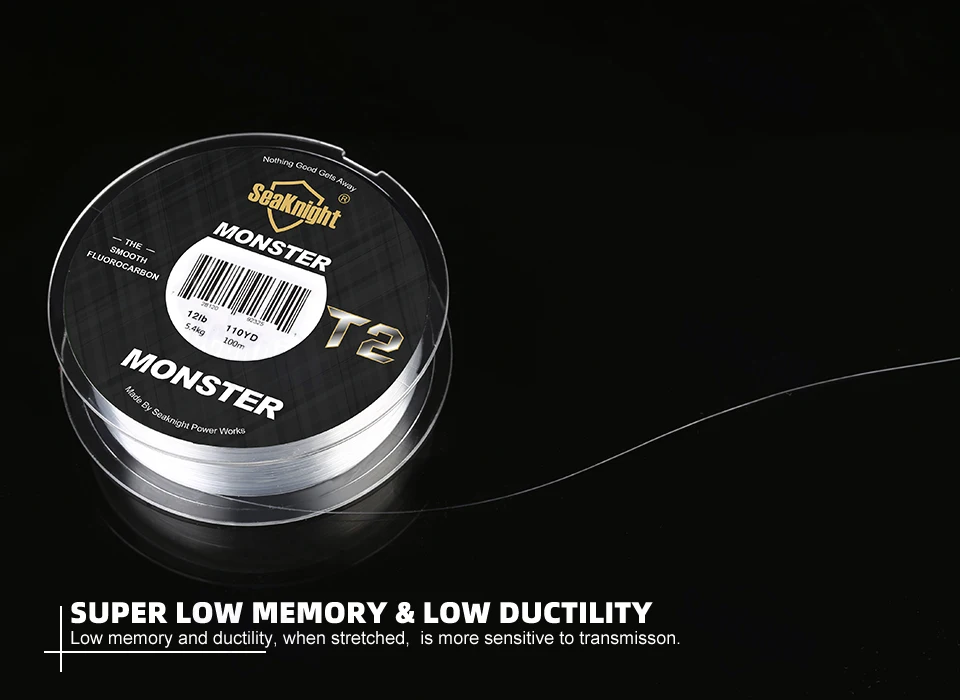 SeaKnight Brand MANSTER T2 Series 100% Fluorocarbon Fishing Line 100M, Carbon Fiber Line 3-35LB Upgrade Sinking Line Sea Fishing SeaKnight Brand MANSTER T2 Series 100% Fluorocarbon Fishing Line 100M, Carbon Fiber Line 3-35LB Upgrade Sinking Line Sea Fishing