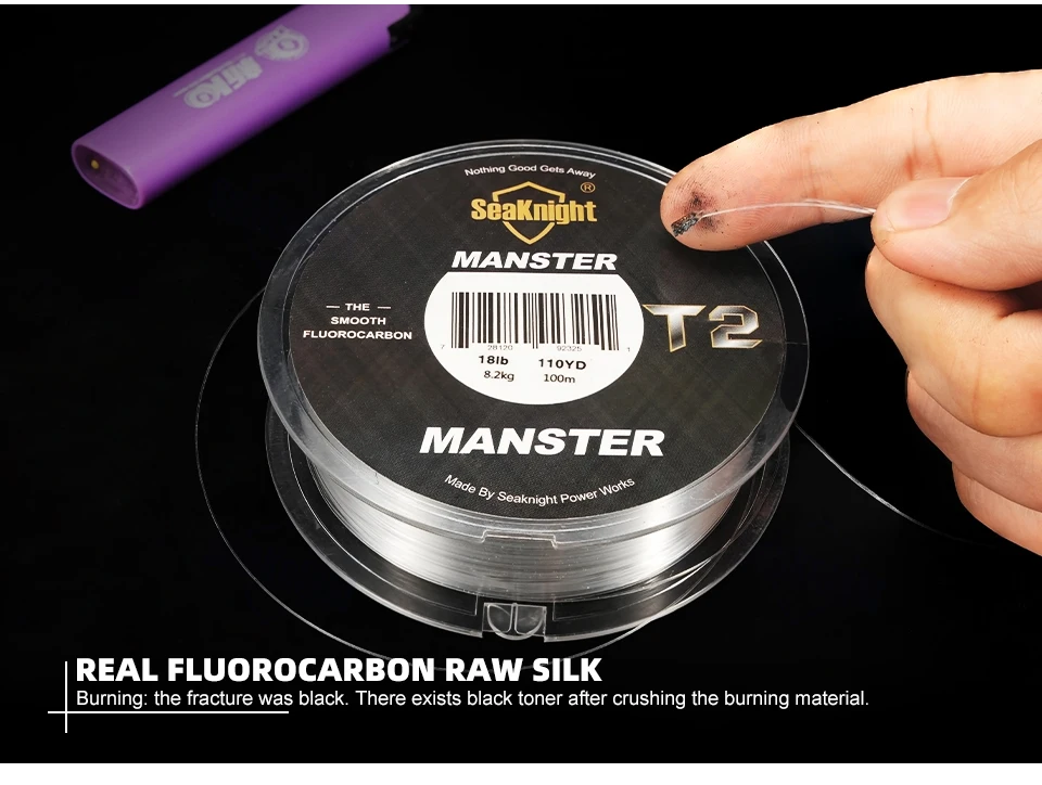 SeaKnight Brand MANSTER T2 Series 100% Fluorocarbon Fishing Line 100M, Carbon Fiber Line 3-35LB Upgrade Sinking Line Sea Fishing SeaKnight Brand MANSTER T2 Series 100% Fluorocarbon Fishing Line 100M, Carbon Fiber Line 3-35LB Upgrade Sinking Line Sea Fishing