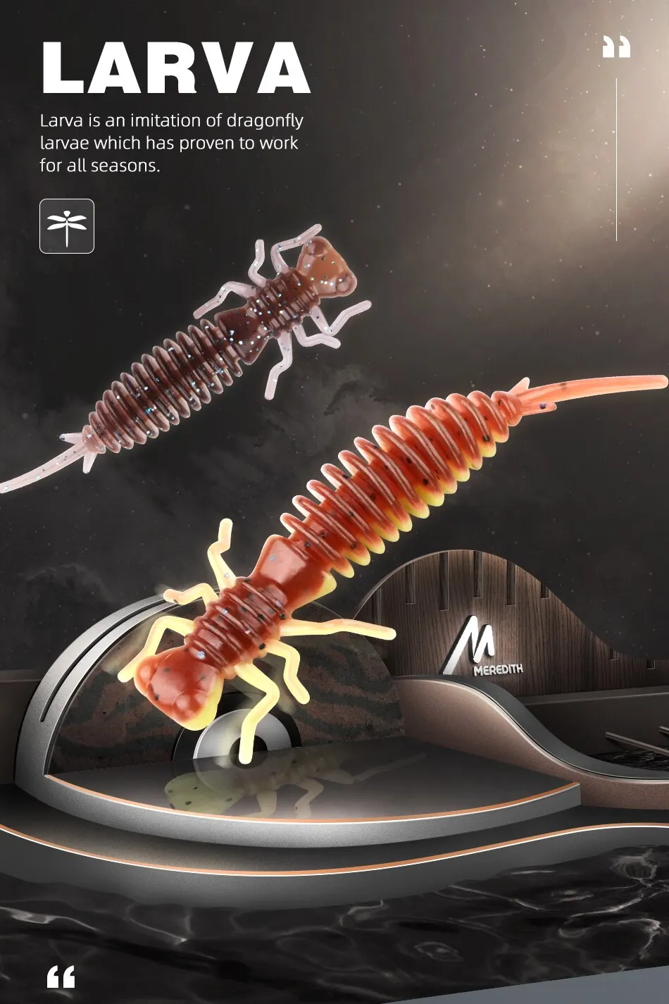 MEREDITH Larva Soft Lures Artificial Lures 50mm/10pcs Fishing Worm Silicone Bass Pike Minnow Swimbait Jigging Plastic Baits MEREDITH Larva Soft Lures Artificial Lures 50mm/10pcs Fishing Worm Silicone Bass Pike Minnow Swimbait Jigging Plastic Baits