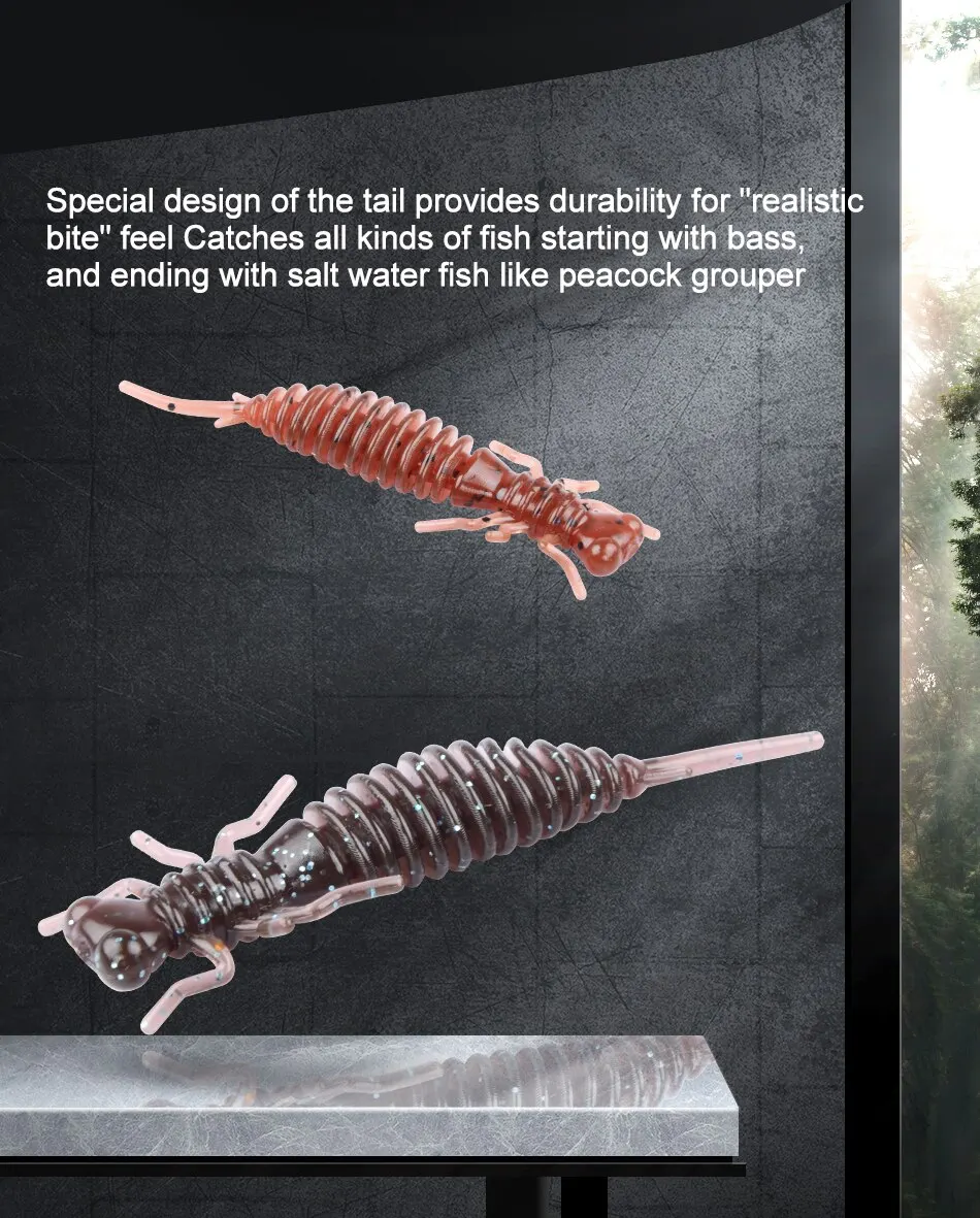 MEREDITH Larva Soft Lures Artificial Lures 50mm/10pcs Fishing Worm Silicone Bass Pike Minnow Swimbait Jigging Plastic Baits MEREDITH Larva Soft Lures Artificial Lures 50mm/10pcs Fishing Worm Silicone Bass Pike Minnow Swimbait Jigging Plastic Baits