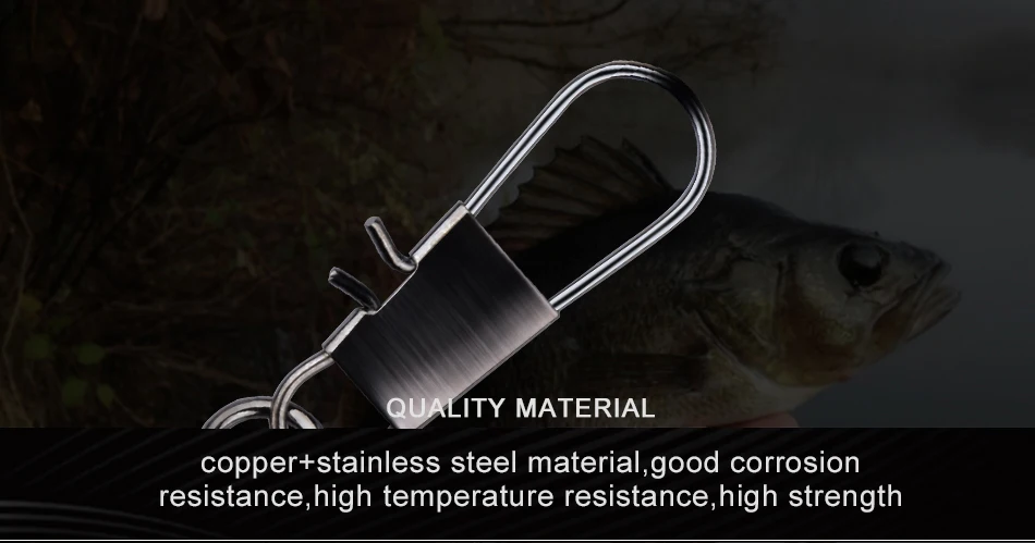 Meredith 50Pcs/Lot Fishing Connector Pin Bearing Rolling Swivel Stainless Steel with Snap Fishhook Lure Tackle Accessorie Meredith 50Pcs/Lot Fishing Connector Pin Bearing Rolling Swivel Stainless Steel with Snap Fishhook Lure Tackle Accessorie