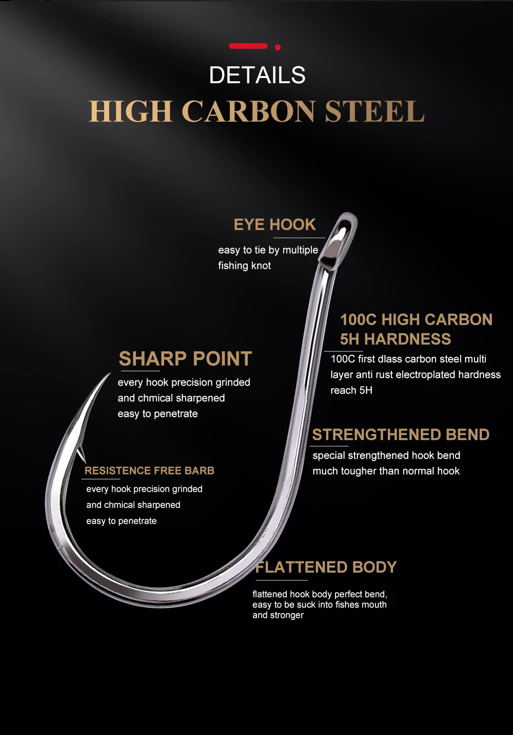 FTK 50-100Pcs/Box Fishing Hook Accessories CHINU Circle Carp Eyed Fishing Hook Japan High Carbon Steel Fishhook Single Worm Hook FTK 50-100Pcs/Box Fishing Hook Accessories CHINU Circle Carp Eyed Fishing Hook Japan High Carbon Steel Fishhook Single Worm Hook