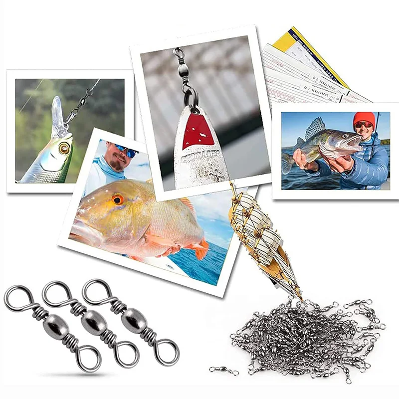 Goture 200pcs Fishing Rolling Swivel Snap Drag 16kg-46kg Stainless Steel Fishhooks Barrel Swivel Fishing Tackeles Line Connector Goture 200pcs Fishing Rolling Swivel Snap Drag 16kg-46kg Stainless Steel Fishhooks Barrel Swivel Fishing Tackeles Line Connector