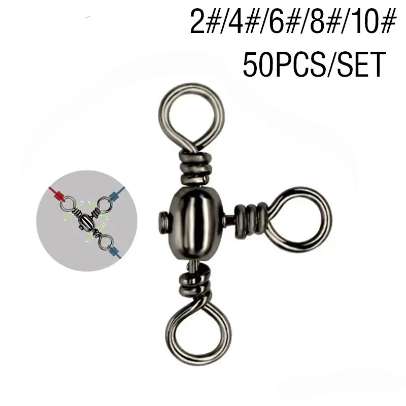 50PCS/Bag Black Nickel Plating Three-Prong Connector T-Swivel Sub-Line Splitter Outdoor Fishing Bazi Ring Fishing Accessories 50PCS/Bag Black Nickel Plating Three-Prong Connector T-Swivel Sub-Line Splitter Outdoor Fishing Bazi Ring Fishing Accessories