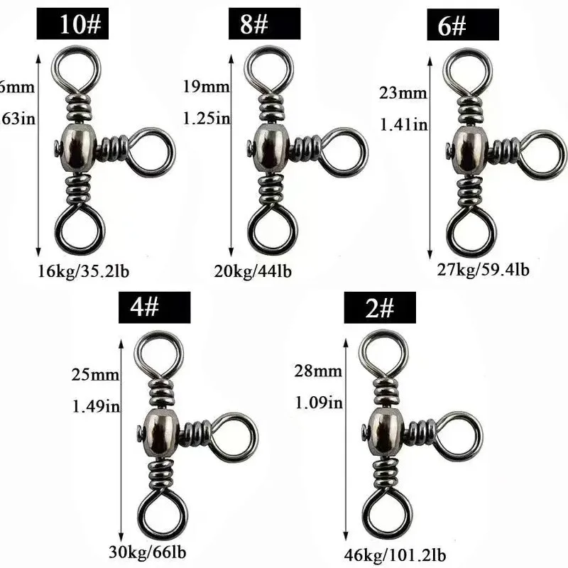 50PCS/Bag Black Nickel Plating Three-Prong Connector T-Swivel Sub-Line Splitter Outdoor Fishing Bazi Ring Fishing Accessories 50PCS/Bag Black Nickel Plating Three-Prong Connector T-Swivel Sub-Line Splitter Outdoor Fishing Bazi Ring Fishing Accessories