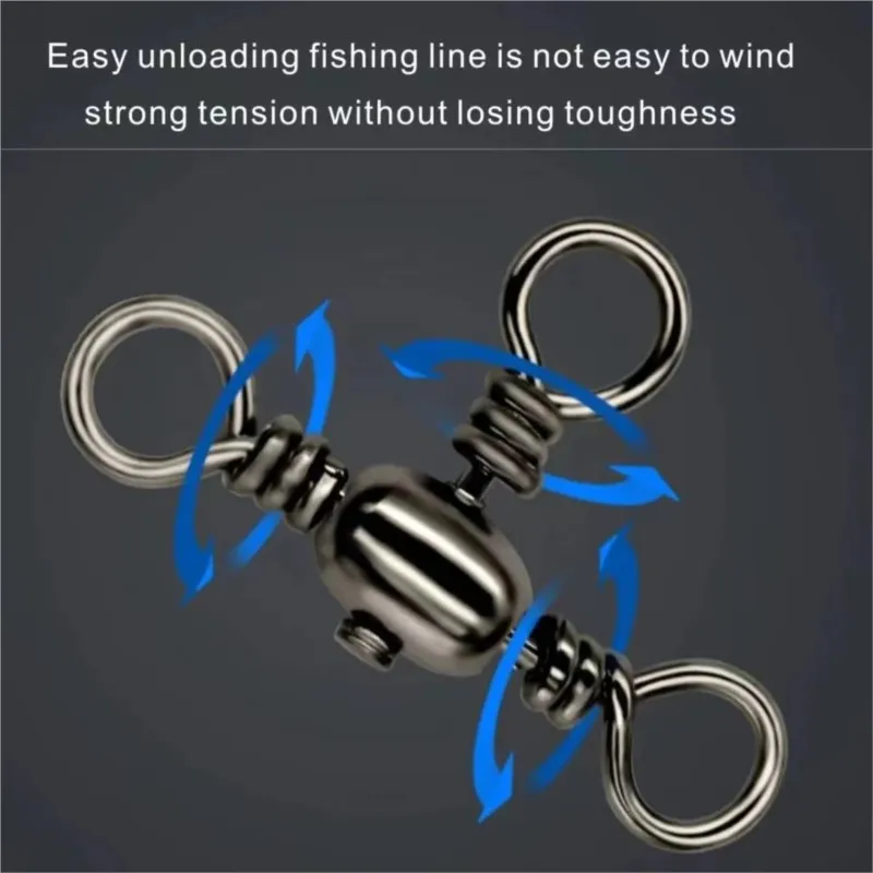 50PCS/Bag Black Nickel Plating Three-Prong Connector T-Swivel Sub-Line Splitter Outdoor Fishing Bazi Ring Fishing Accessories 50PCS/Bag Black Nickel Plating Three-Prong Connector T-Swivel Sub-Line Splitter Outdoor Fishing Bazi Ring Fishing Accessories
