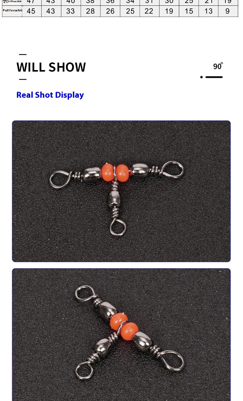 10pcs Fishing Connector Three Way Barrel Swivel Snap Ring With Beads For Fishhook Lure Line Fishing Accessories 10pcs Fishing Connector Three Way Barrel Swivel Snap Ring With Beads For Fishhook Lure Line Fishing Accessories