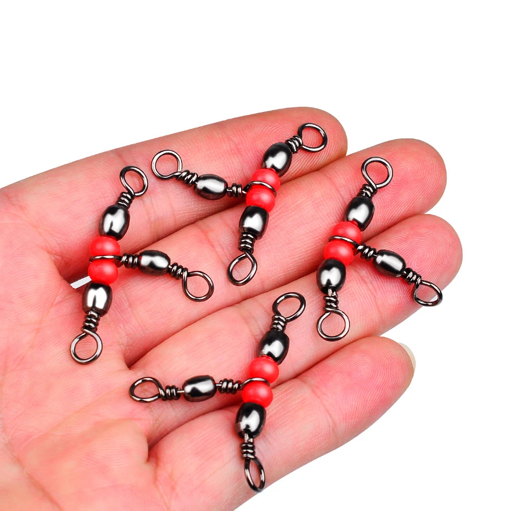 10pcs Fishing Connector Three Way Barrel Swivel Snap Ring With Beads For Fishhook Lure Line Fishing Accessories 10pcs Fishing Connector Three Way Barrel Swivel Snap Ring With Beads For Fishhook Lure Line Fishing Accessories