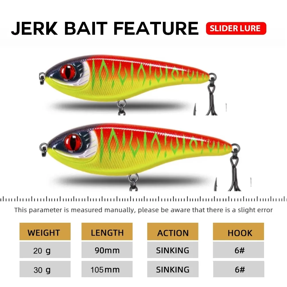 TSUYOKI Musky Jerkbaits Slow Sinking Slider Lures 90mm/105mm Loud Sound Crankbaits Westin Lure Jerkbait Fishing for Pike Walleye TSUYOKI Musky Jerkbaits Slow Sinking Slider Lures 90mm/105mm Loud Sound Crankbaits Westin Lure Jerkbait Fishing for Pike Walleye
