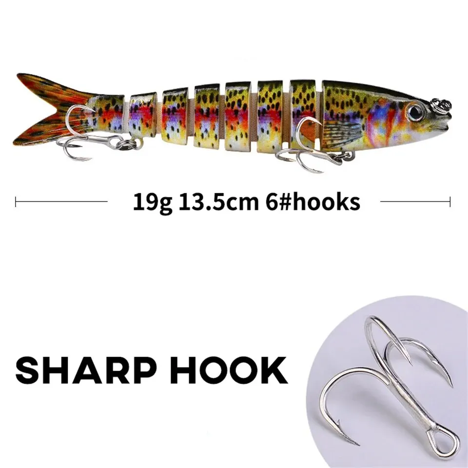 Multi Section Lure Bait Fish 13.5cm 19g Artificial Fishing Hard Bait For Dogfish Pike Perch Fake Swimbait Sea Fishing Pesca Multi Section Lure Bait Fish 13.5cm 19g Artificial Fishing Hard Bait For Dogfish Pike Perch Fake Swimbait Sea Fishing Pesca