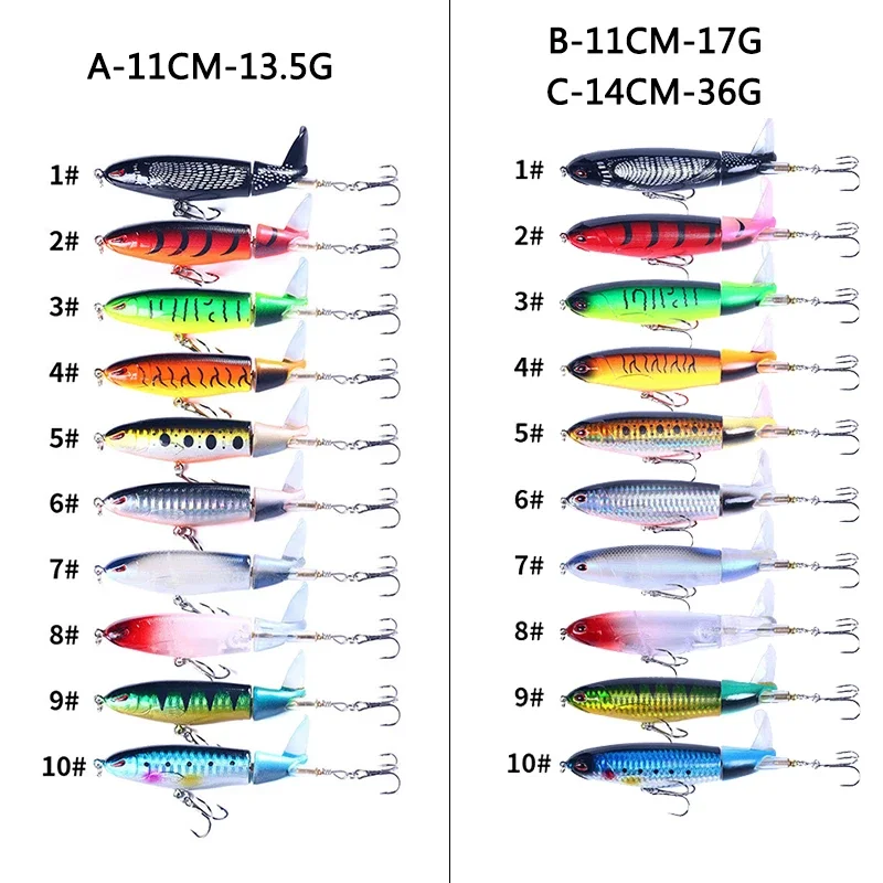 Popper Fishing Lure Set 11cm/14g Artificial Topwater Hard Bait Rotating Wobblers Tackle Fishing Bait Accessories 5/10Pcs Pesca Popper Fishing Lure Set 11cm/14g Artificial Topwater Hard Bait Rotating Wobblers Tackle Fishing Bait Accessories 5/10Pcs Pesca