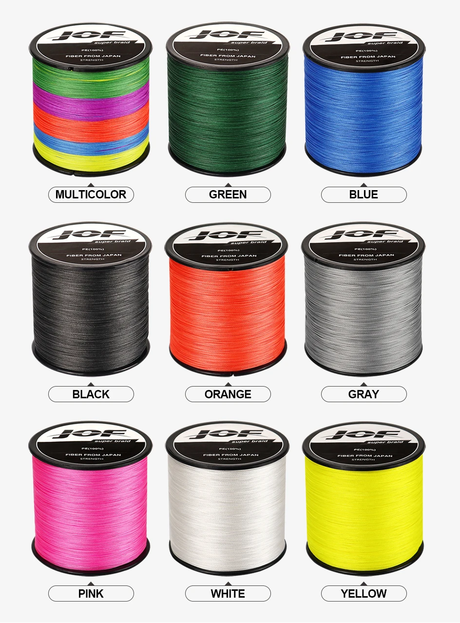 JOF 4 Strands Braided Fishing Line Multifilament 300M 500M 1000M Carp Fishing Japan Braided Wire Sea Fishing Accessories Pe Line JOF 4 Strands Braided Fishing Line Multifilament 300M 500M 1000M Carp Fishing Japan Braided Wire Sea Fishing Accessories Pe Line
