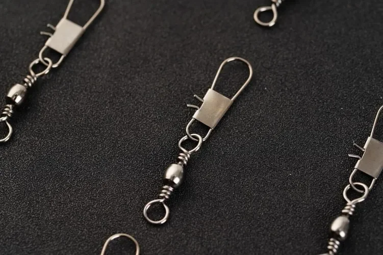 4 Size 100pcs/Pack Swivels Fishing Connector Pin Bearing Rolling Swivel Snap Fastlock Clips Fishhook Fishing Tackle Accessories 4 Size 100pcs/Pack Swivels Fishing Connector Pin Bearing Rolling Swivel Snap Fastlock Clips Fishhook Fishing Tackle Accessories