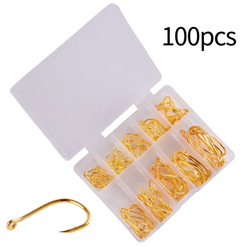 Aorace 100Pcs Fishing Hooks Set Carbon Steel Single Circle Fishing Hook Fly Fishing Jip Barbed Carp Hooks Sea Tackle Accessories Aorace 100Pcs Fishing Hooks Set Carbon Steel Single Circle Fishing Hook Fly Fishing Jip Barbed Carp Hooks Sea Tackle Accessories
