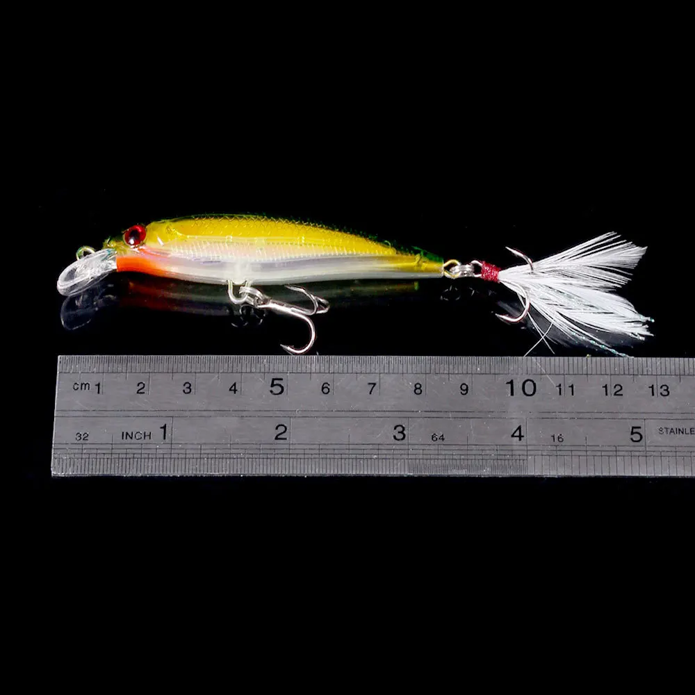 Laser Minnow Fishing Lure 10/5Pcs Artificial Bionic 9cm/7g Swing Hard Bait with Feather Tackle Hook Wobbler Pesca for Bass Pike Laser Minnow Fishing Lure 10/5Pcs Artificial Bionic 9cm/7g Swing Hard Bait with Feather Tackle Hook Wobbler Pesca for Bass Pike