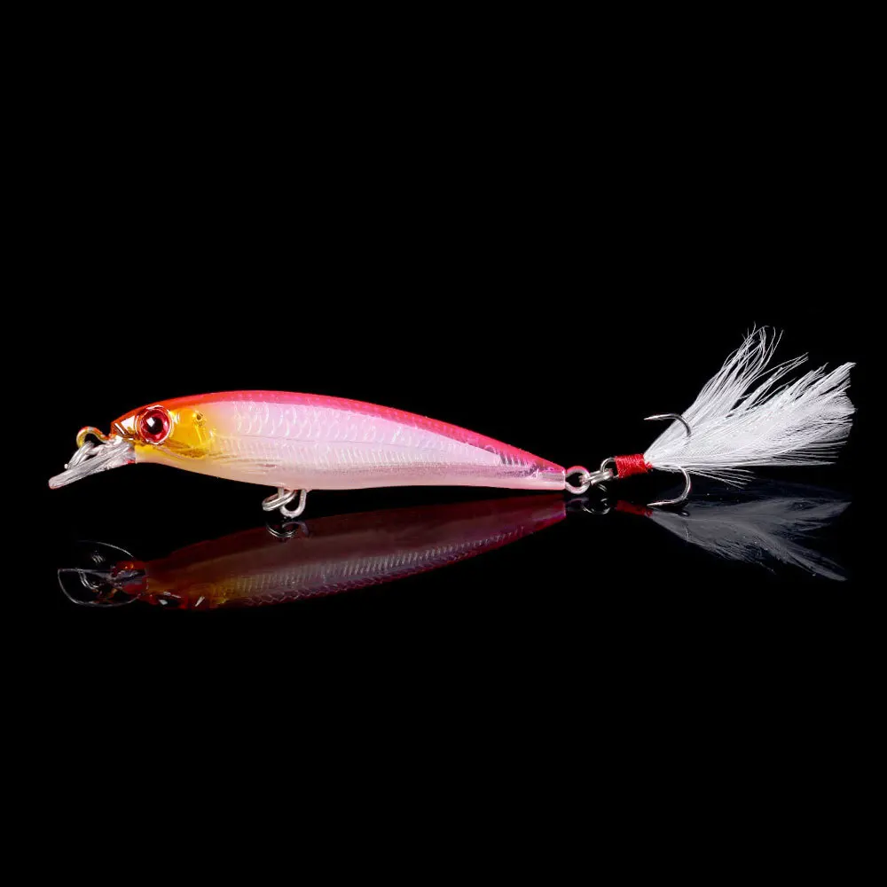 Laser Minnow Fishing Lure 10/5Pcs Artificial Bionic 9cm/7g Swing Hard Bait with Feather Tackle Hook Wobbler Pesca for Bass Pike Laser Minnow Fishing Lure 10/5Pcs Artificial Bionic 9cm/7g Swing Hard Bait with Feather Tackle Hook Wobbler Pesca for Bass Pike