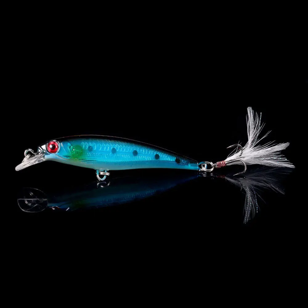 Laser Minnow Fishing Lure 10/5Pcs Artificial Bionic 9cm/7g Swing Hard Bait with Feather Tackle Hook Wobbler Pesca for Bass Pike Laser Minnow Fishing Lure 10/5Pcs Artificial Bionic 9cm/7g Swing Hard Bait with Feather Tackle Hook Wobbler Pesca for Bass Pike