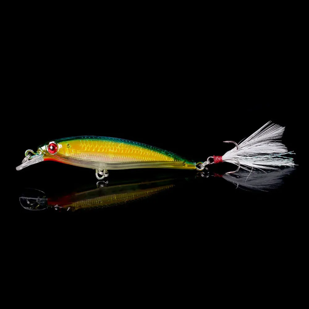 Laser Minnow Fishing Lure 10/5Pcs Artificial Bionic 9cm/7g Swing Hard Bait with Feather Tackle Hook Wobbler Pesca for Bass Pike Laser Minnow Fishing Lure 10/5Pcs Artificial Bionic 9cm/7g Swing Hard Bait with Feather Tackle Hook Wobbler Pesca for Bass Pike