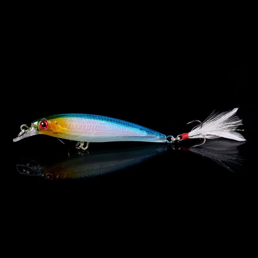 Laser Minnow Fishing Lure 10/5Pcs Artificial Bionic 9cm/7g Swing Hard Bait with Feather Tackle Hook Wobbler Pesca for Bass Pike Laser Minnow Fishing Lure 10/5Pcs Artificial Bionic 9cm/7g Swing Hard Bait with Feather Tackle Hook Wobbler Pesca for Bass Pike