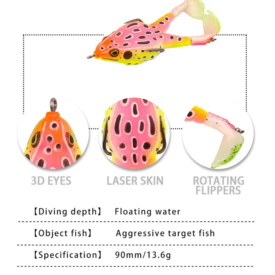 Frog Lure Double Propeller Legs Silicone Soft Baits 13.6g 16.6g Topwater Wobblers Artificial Bait For Bass Catfish Fishing Tools Double Propeller Frog Lure Frog Lure Double Propeller Legs Silicone Soft Baits 13.6g 16.6g Topwater Wobblers Artificial Bait For Bass Catfish Fishing Tools