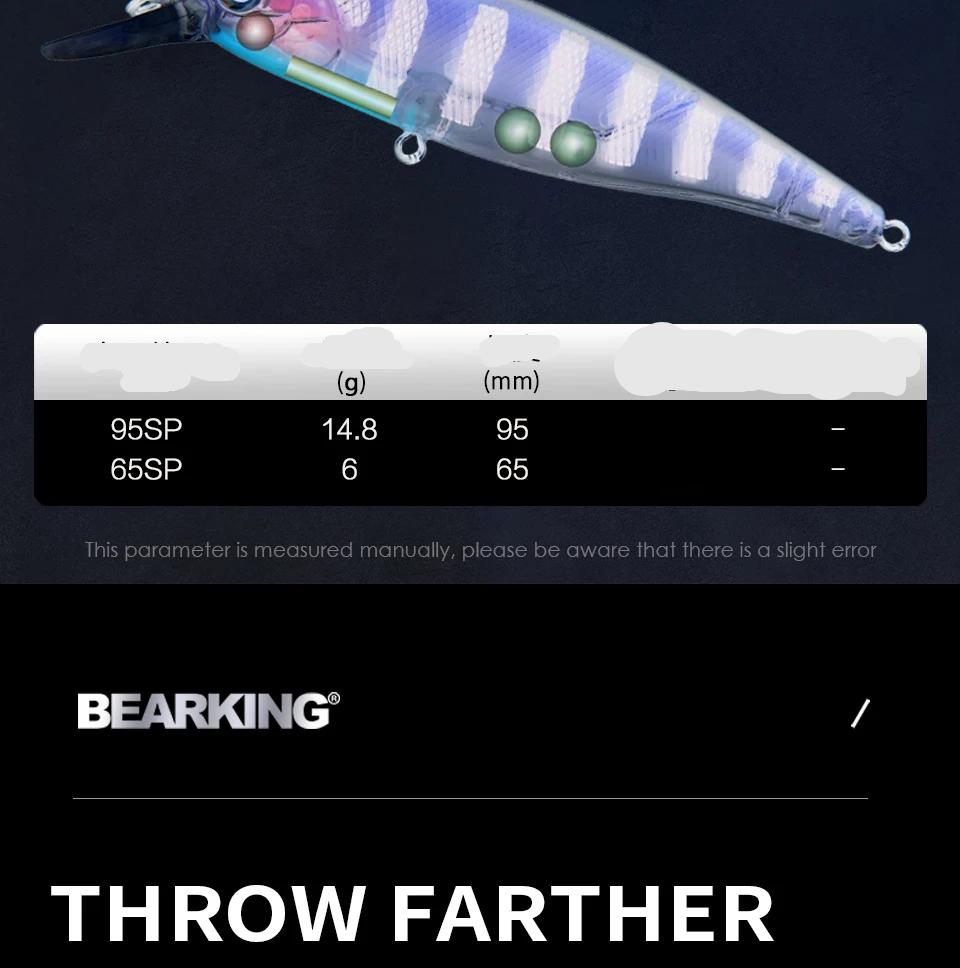 BEARKING Squad Minnow 95mm 14.8g 65mm 6g Tungsten weight system SP fishing lures assorted colors crank wobbler crank bait BEARKING Squad Minnow 95mm 14.8g 65mm 6g Tungsten weight system SP fishing lures assorted colors crank wobbler crank bait