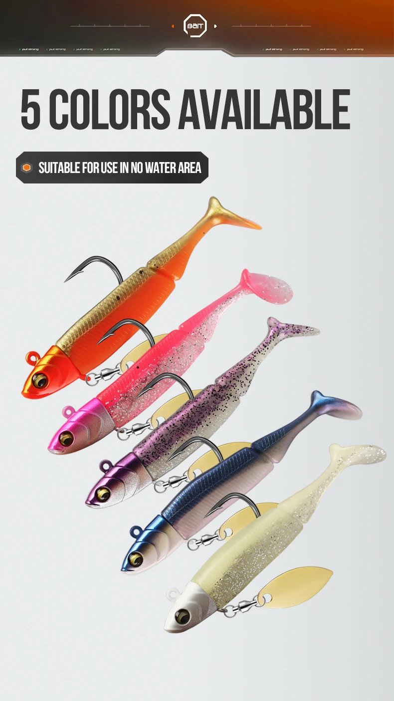 TAIYU Hot Sale Fishing Lures 20g Jig Head T-tail Silicone Soft Lure Wobbler Metal Spinner Spoon Bait For Pike Trout Bass Fishing TAIYU Hot Sale Fishing Lures 20g Jig Head T-tail Silicone Soft Lure Wobbler Metal Spinner Spoon Bait For Pike Trout Bass Fishing