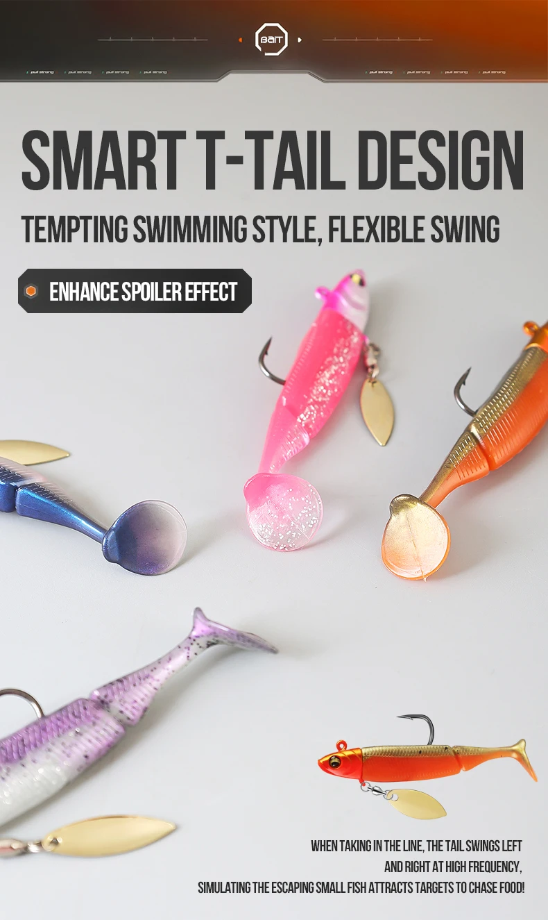 TAIYU Hot Sale Fishing Lures 20g Jig Head T-tail Silicone Soft Lure Wobbler Metal Spinner Spoon Bait For Pike Trout Bass Fishing TAIYU Hot Sale Fishing Lures 20g Jig Head T-tail Silicone Soft Lure Wobbler Metal Spinner Spoon Bait For Pike Trout Bass Fishing