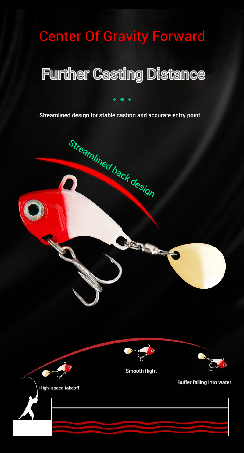 5Pcs/Box Metal Mini VIB With Spoon Fishing Lure 5g 7g 10g 14g Fishing Tackle Pin Crankbait Vibration Spinner Sinking Bait