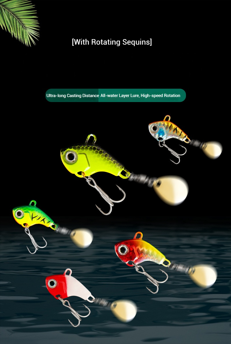 5Pcs/Box Metal Mini VIB With Spoon Fishing Lure 5g 7g 10g 14g Fishing Tackle Pin Crankbait Vibration Spinner Sinking Bait