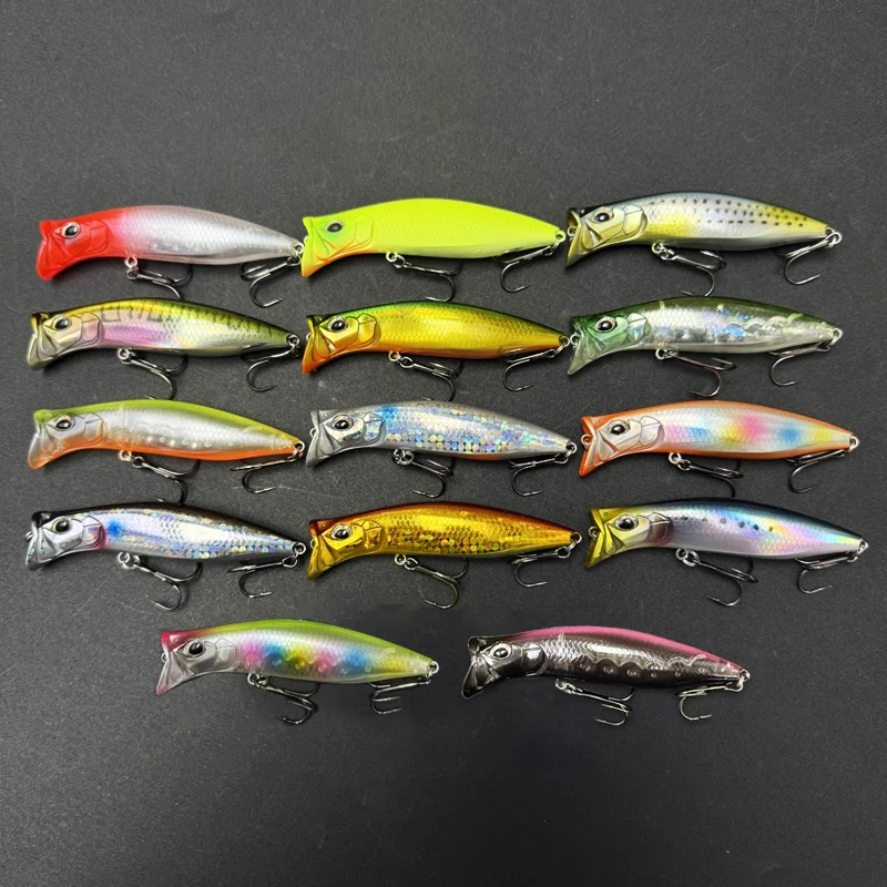 whopper plopper style topwater lure 12g Topwater Minnow DARTER Fishing Lure 8cm Cup Mouth Whopper Popper Saltwater Bass Trout Artificial Bait Pesca Wobbler Supplies