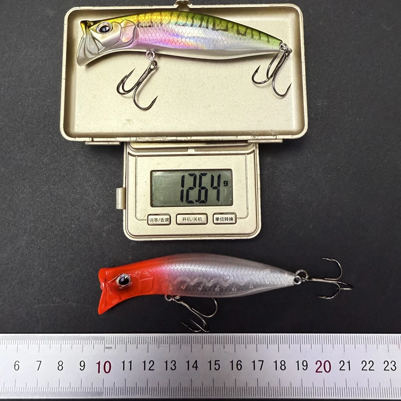 whopper plopper style topwater lure 12g Topwater Minnow DARTER Fishing Lure 8cm Cup Mouth Whopper Popper Saltwater Bass Trout Artificial Bait Pesca Wobbler Supplies