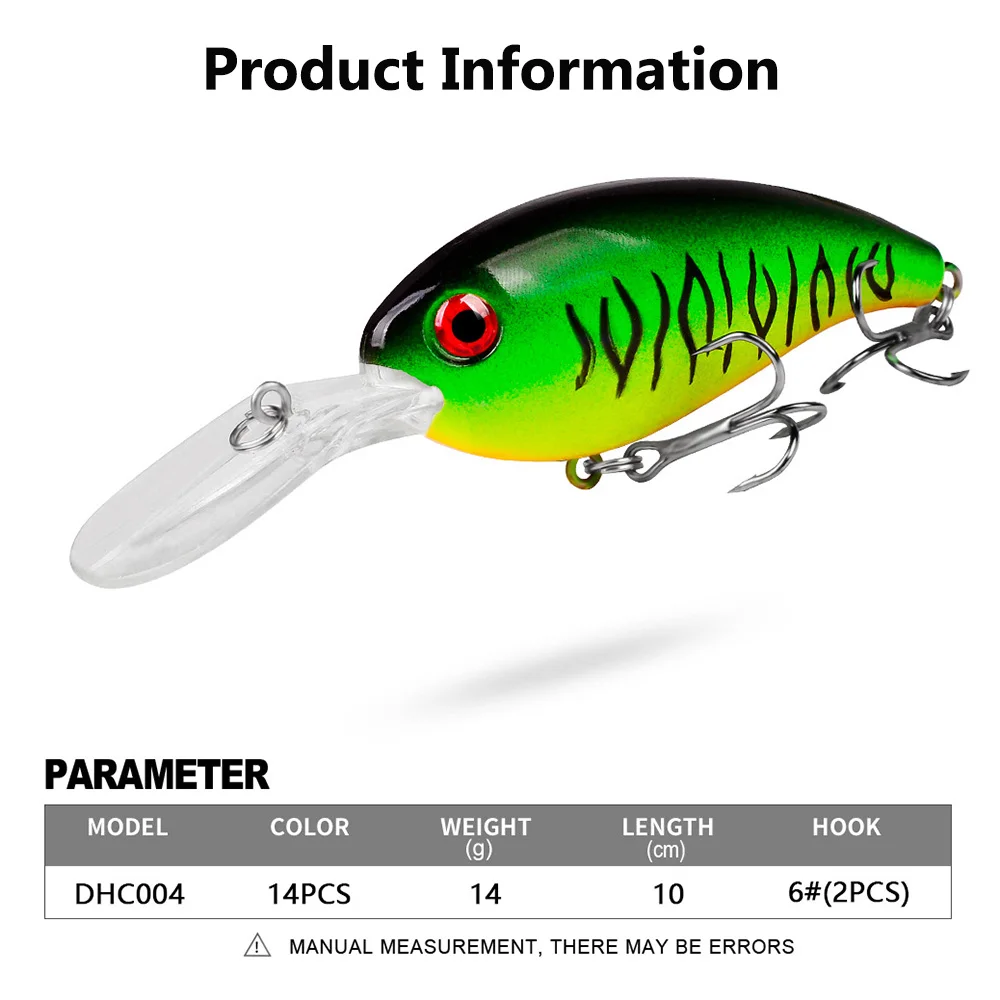 1Pcs Crank Fishing Bait With Multiple Colors Biomimetic False Bait 10CM-14G Plastic Float Crank Bait Fishing Tackle Accessories