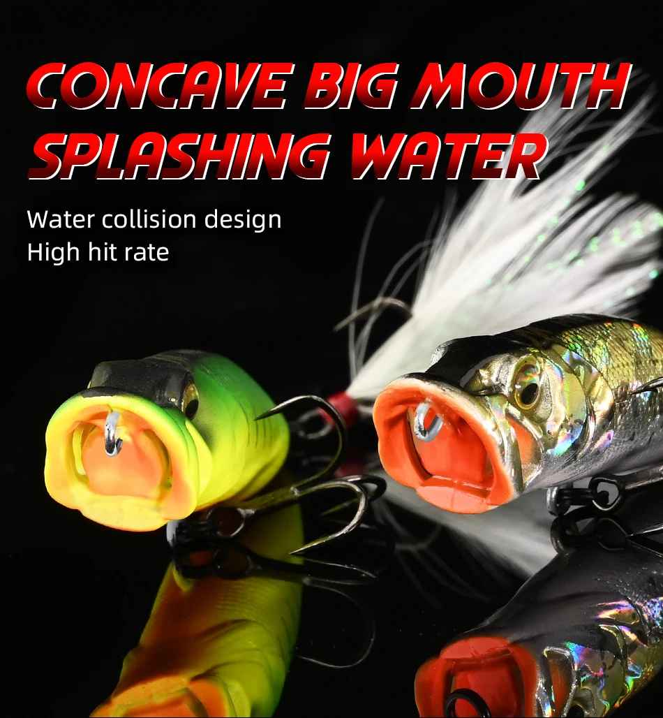 MEREDITH Popper Fishing Lure 64mm 8.48g Topwater fishing lure Artificial Hard Bait Fishing for Bass Perch Pike Fishing Lure