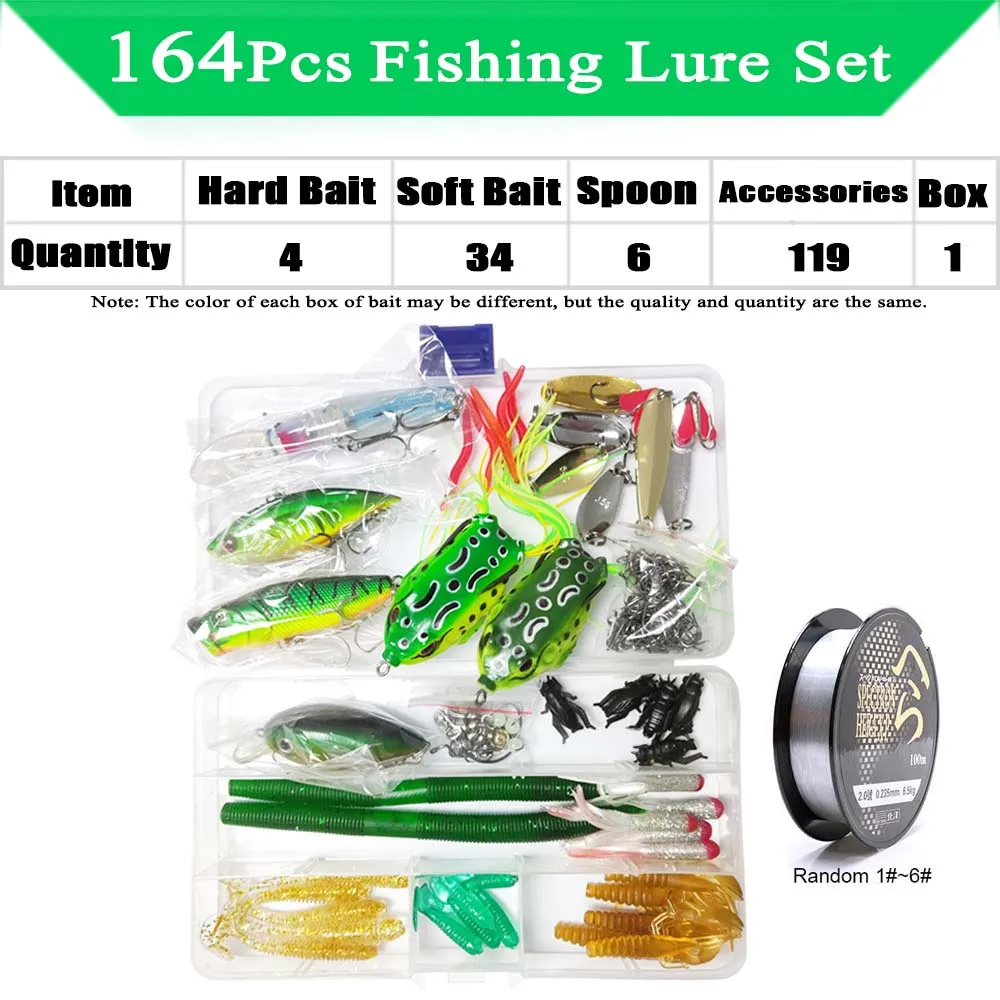 Fishing Lure Kit Soft and Hard Bait Set Gear Layer Minnow Metal Jig Spoon For Bass Pike Crank Tackle Accessories with Box Fishing Lure Kit Soft and Hard Bait Set Gear Layer Minnow Metal Jig Spoon For Bass Pike Crank Tackle Accessories with Box