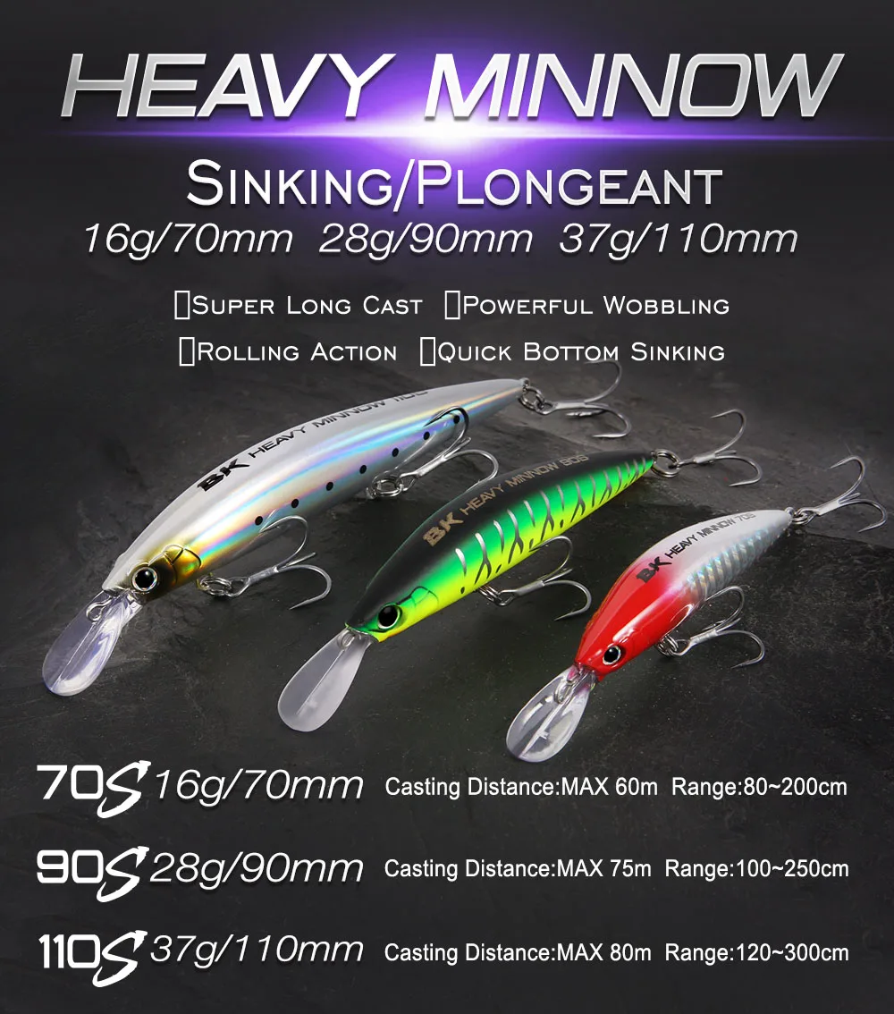 FSTK New Heavy Sinking Minnow 110S 37g 90S 28g 70S 16g Saltwater Long Casting Distance Fishing lures Sea Artificial Bait heavy sinking minnow lure FSTK New Heavy Sinking Minnow 110S 37g 90S 28g 70S 16g Saltwater Long Casting Distance Fishing lures Sea Artificial Bait